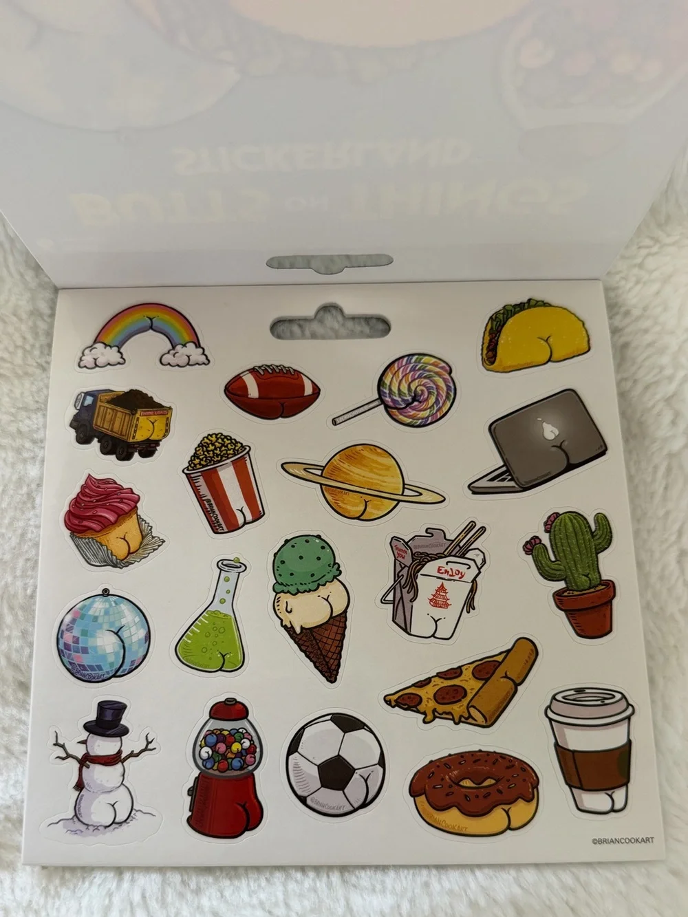 New 2 Pack Butts On Things Stickerland Sticker Pads - Brian Cook Art